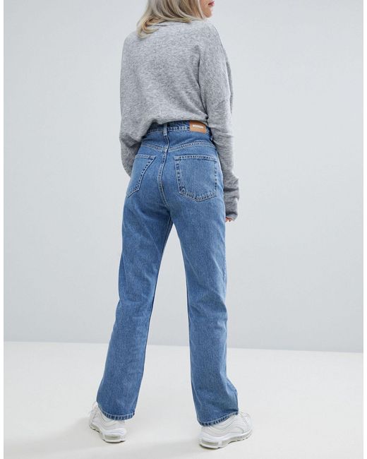 Weekday Denim Rowe Super High Waist Straight Leg Jeans in Blue - Lyst