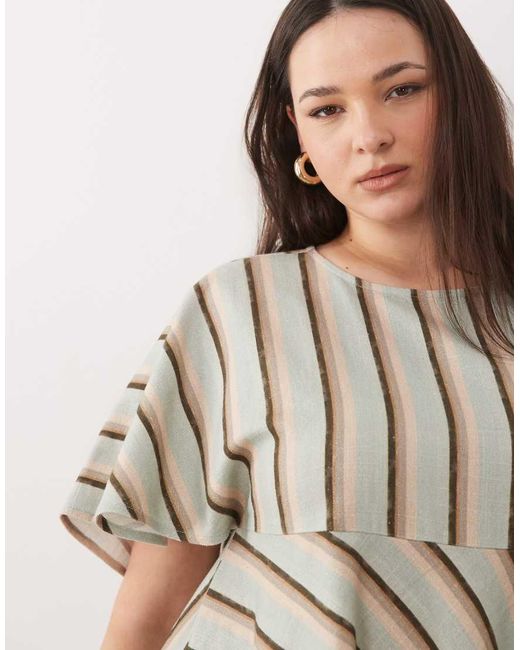 ASOS Brown Asos Design Curve Smock T-shirt Mini Dress