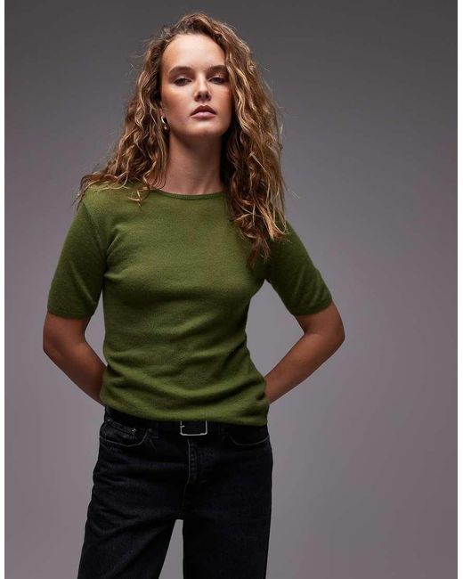 ARKET Green Fine Knit Top