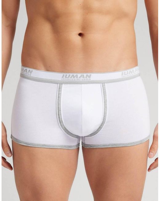 Intimissimi White Superior Cotton Boxers With Logo for men