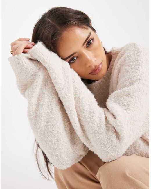 Miss Selfridge White Boucle Slouchy Sweater