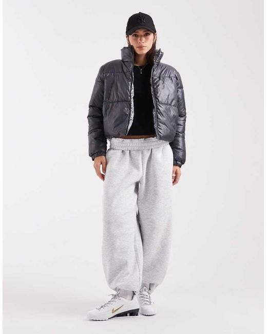 Pieces Gray Reversible Padded Jacket