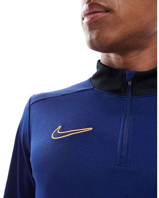 Nike Football Blue Academy 25 Dri-fit Half Zip Longsleeve Top for men
