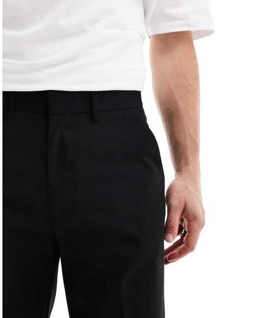 ASOS Black Straight Suit Trouser for men