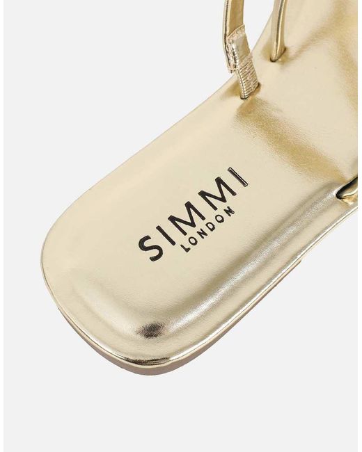SIMMI Brown Zina Toe Detail Flat Sandals