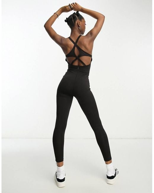Stradivarius Black Scoop Neck Unitard
