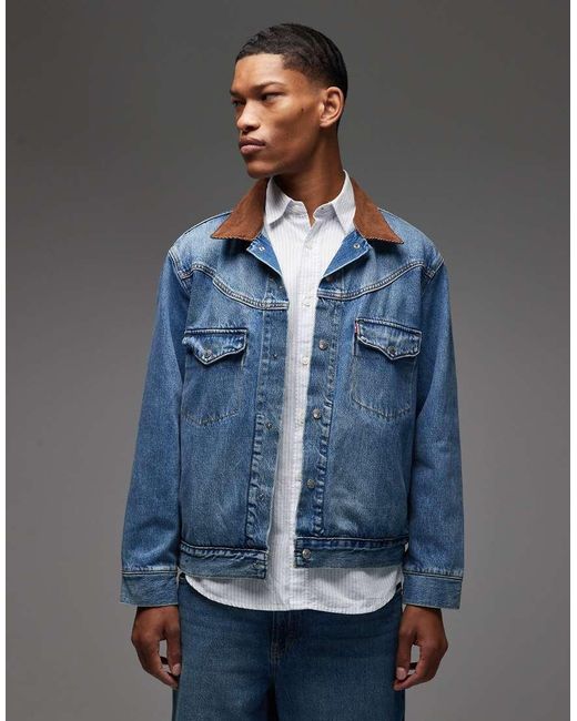 Levi's Western Shorthorn Denim Trucker Jacket in Blue for Men