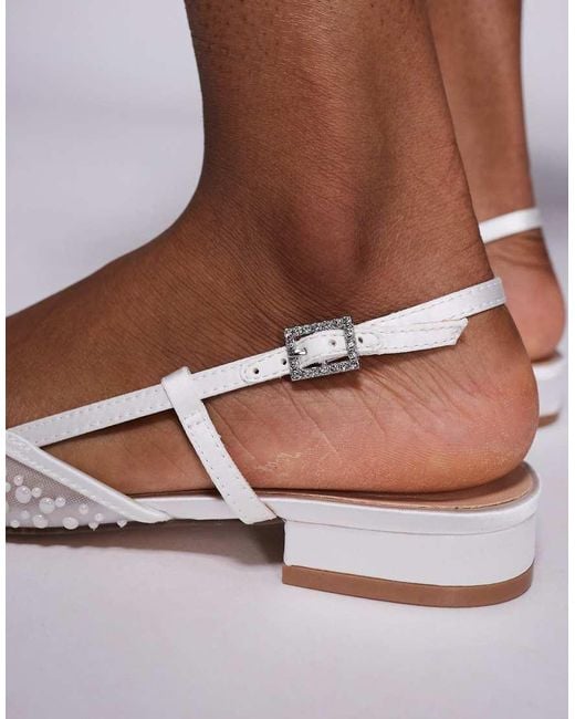 Steve Madden White Belinda-P Pearl Embellished Ballet Flats
