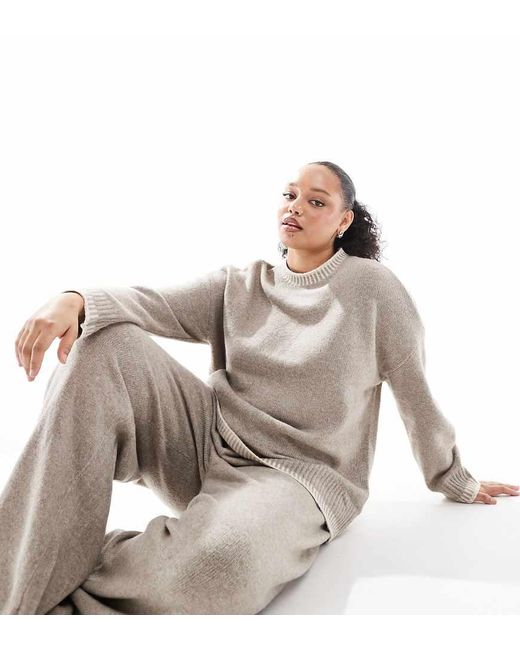 Maglione Accollato Con Cuciture Sui Bordi di ONLY in Natural