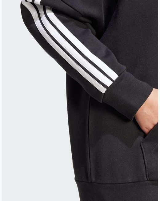 Adidas Originals Blue Essentials 3-Stripes Full-Zip Fleece Hoodie (Plus Size)