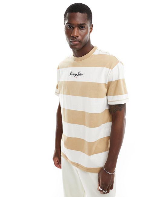 Tommy Hilfiger White Regular Bold Stripe T-shirt for men