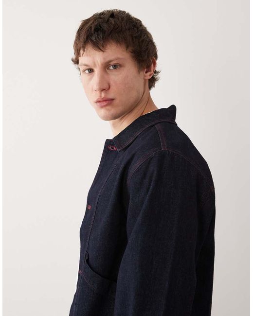 ASOS Blue Co-ord Harrington Denim Jacket for men