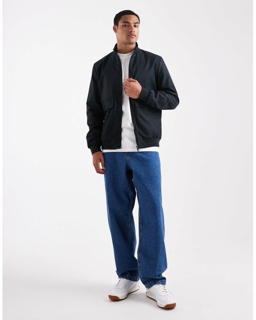Threadbare Blue Harrington Jacket for men