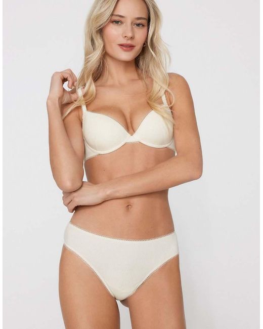 Tezenis White Cotton Cutie Ribbed Brazilian Briefs
