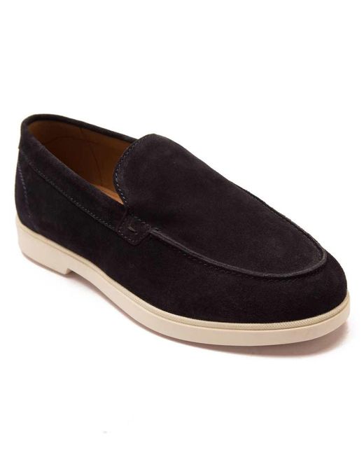 Thomas Crick Black 'Fenway' Suede Leather Slip-On Casual Loafer Shoes for men