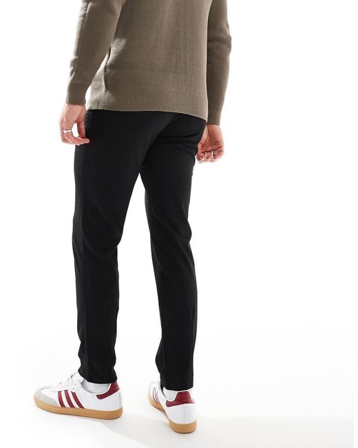 Only & Sons Black Slim Tapered Fit Trousers for men