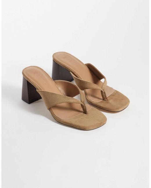 SEQWL Natural Bora Heeled Thong Sandal