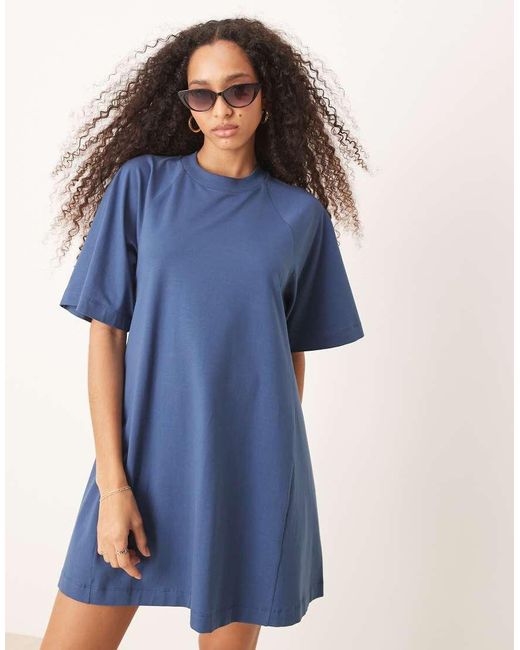ASOS Blue T Shirt Swing Mini Dress