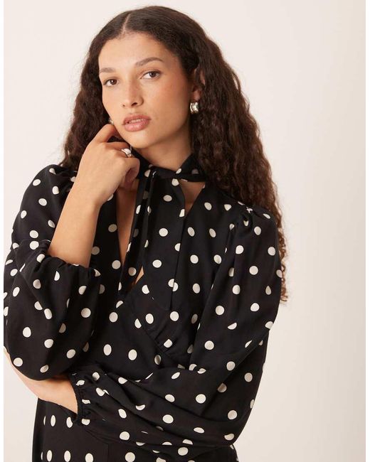 Nobody's Child Black Sadie Tie Neck Midaxi Dress