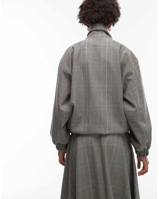 ASOS Gray Tailored Funnel Neck Jacket
