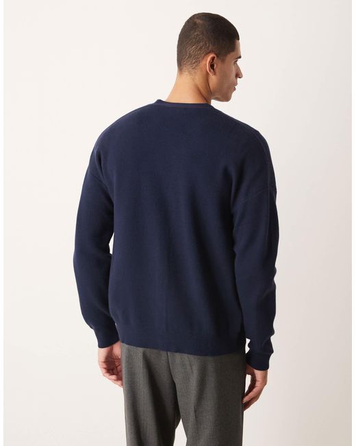 ASOS – relaxed-fit-strickjacke in Blue für Herren