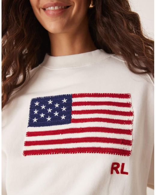 Polo Ralph Lauren White Flag Print Sweatshirt