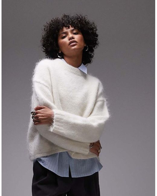 Maglione Squadrato Girocollo di TOPSHOP in Gray
