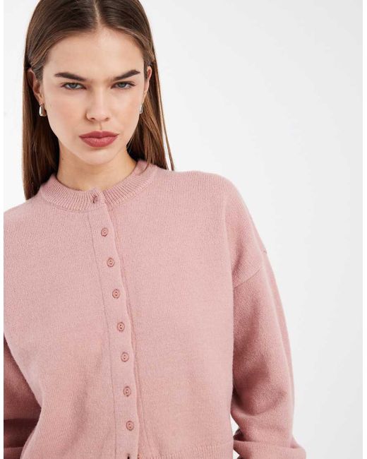Daisy Street Pink Fitted Waist Cardigan