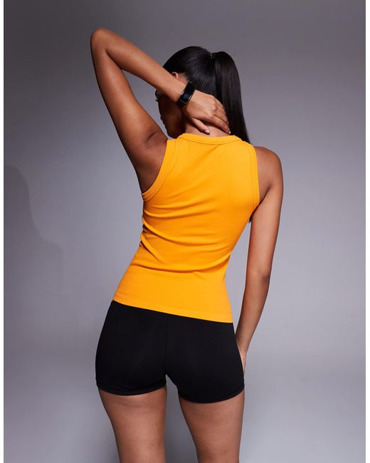 4505 Orange 90s Slim Fit Seamless Rib Cropped Vest