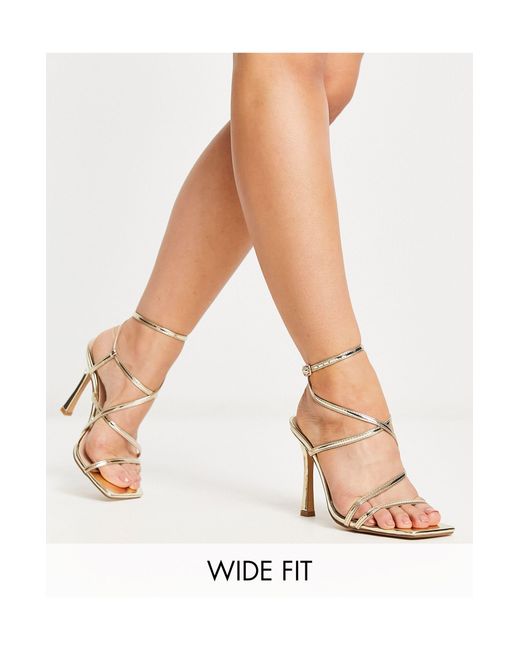 London Rebel White Strappy Heeled Sandals