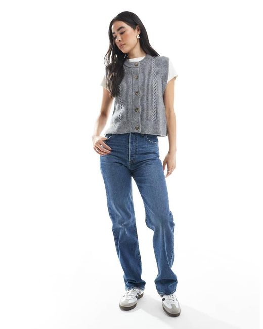 Levi's Gray Ines Cable Knit Vest