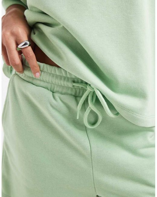 Pieces Green High Waist Sweat Shorts Co-Ord