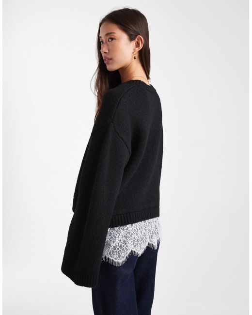 ASOS Black – flauschiger strickpullover