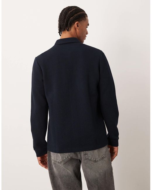 ASOS Blue Button Through Textured Shacket for men