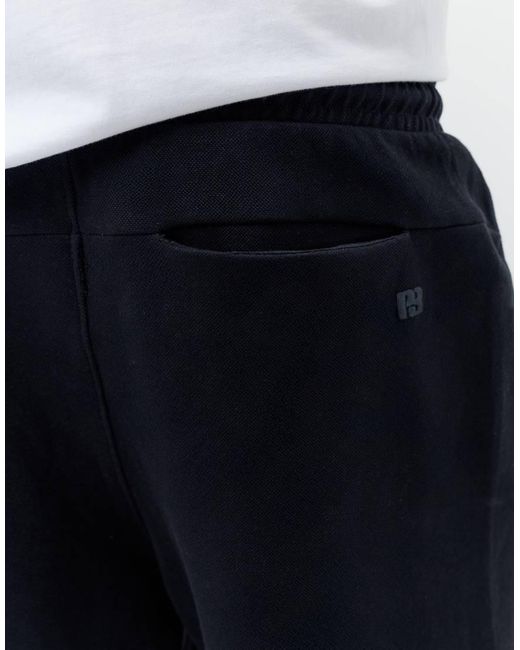 Pull&Bear Black Piqué Jogger Bermuda Shorts for men