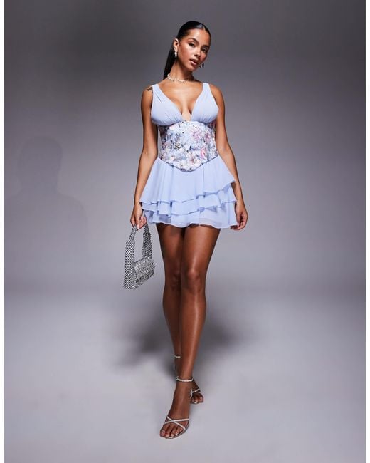 oh polly blue embellished dress Lucy Paris - Moret Maxi Dress main image 1