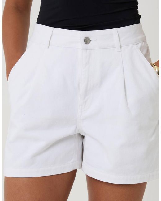 Threadbare White Denim Tailored Shorts