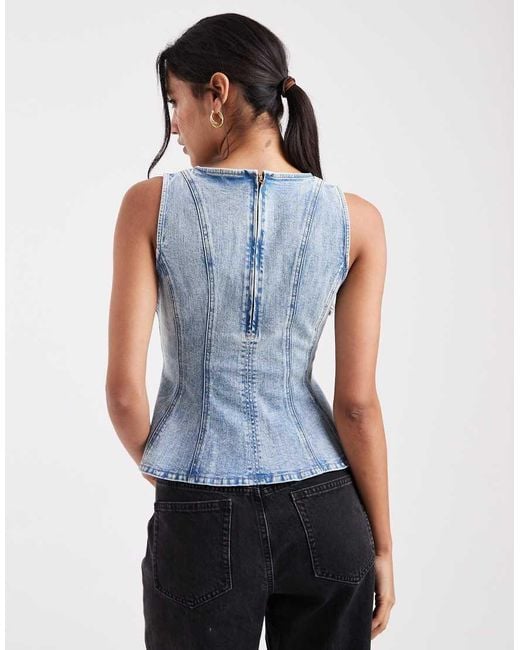 Levi's Blue Denim Peplum Top