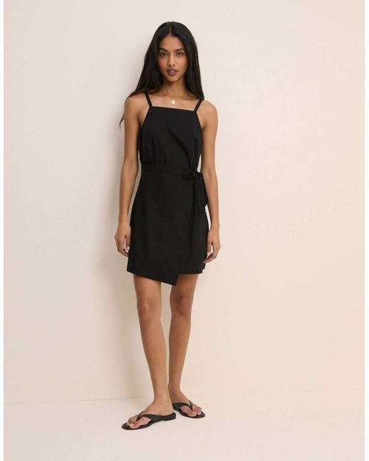 Nobody's Child Black Wrap Kourtney Mini Dress