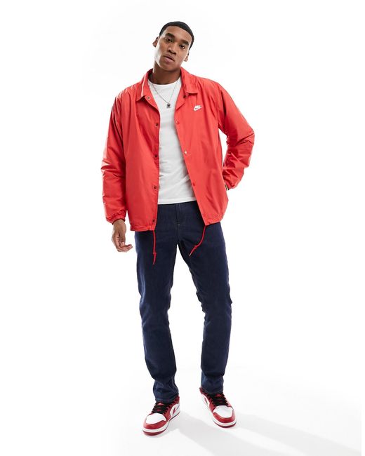 Nike Club Coach Jacket in Red for Men Lyst Canada