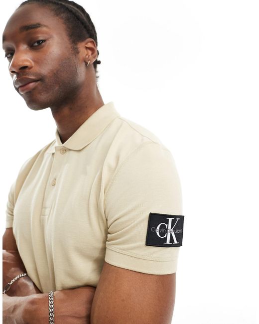 Calvin Klein Natural Badge Polo Shirt for men
