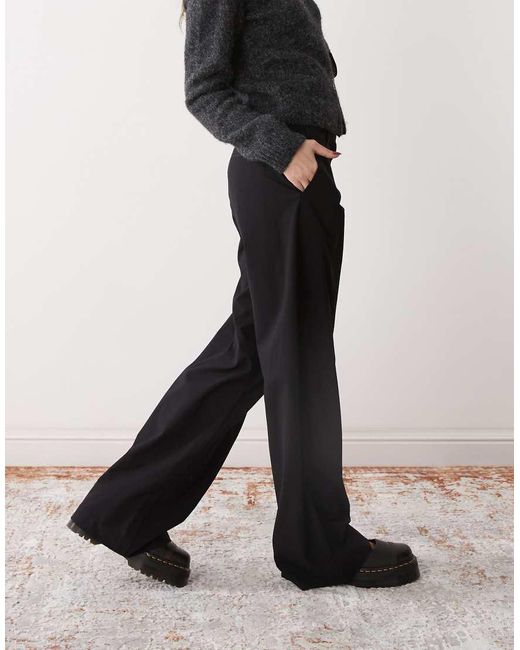 Weekday Black Wide Leg Tailored Trousers