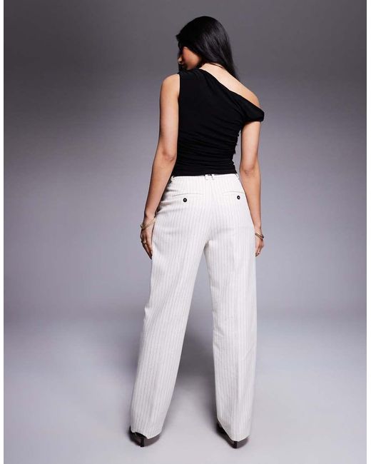 ASOS Blue Tailored Straight Leg Trousers Co-Ord With Pleat Detail