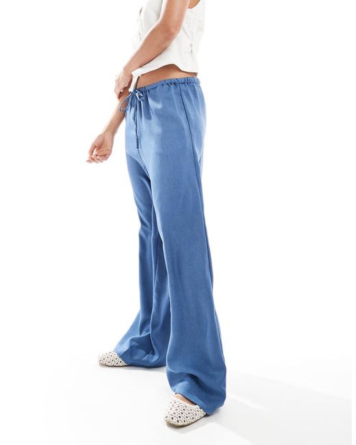ONLY Blue Tie Detail Pull On Trousers