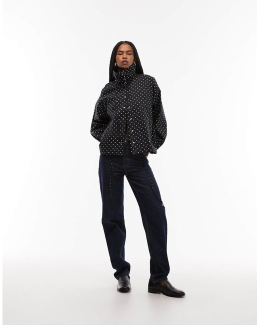 ASOS Multicolor Funnel Neck Button Through Jacket