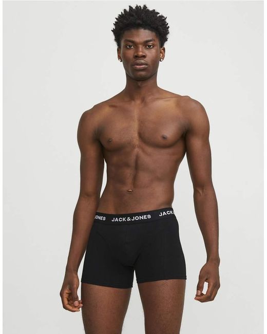 Jack & Jones Black 5 Pack Trunks for men