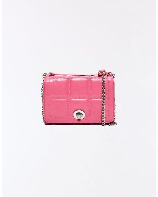Bershka Pink Mini Quilted Leather Effect Bag