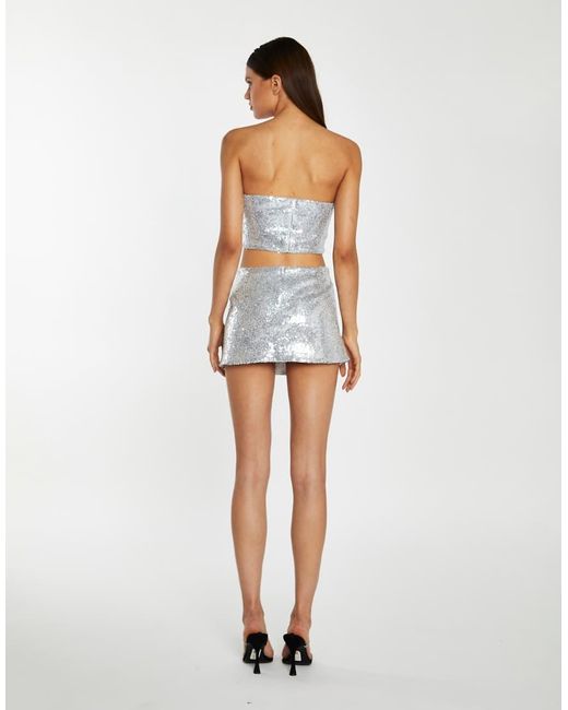 Glamorous White Sequin Pelmet Skirt