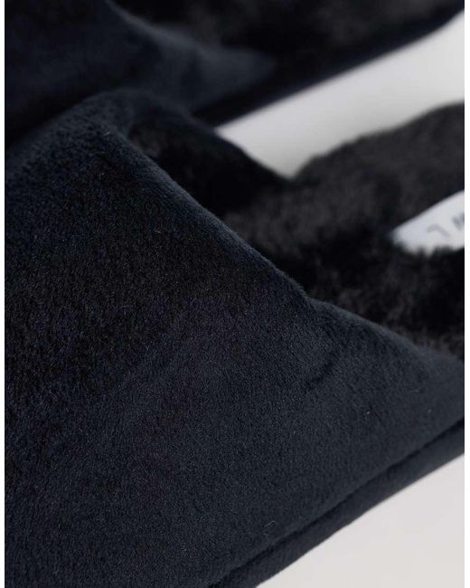 SEQWL Blue Mslip Fur Lined Slippers for men