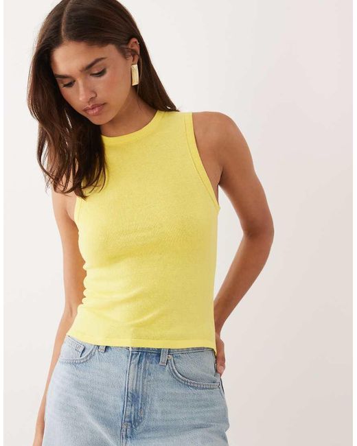 ASOS Yellow Fine Knit Tank Top Co-Ord